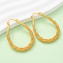 Brass Teardrop Hoop Earrings&nbsp;EJEW-A143-10G