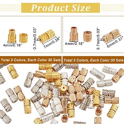 180 Sets 6 Styles Brass Screw Clasps&nbsp;KK-NB0002-79