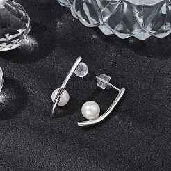 Natural Pearl Ear Studs&nbsp;EJEW-P286-52P