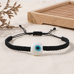 Handmade Lampwork Evil Eye Bead Braided Bracelets&nbsp;UN6877-2