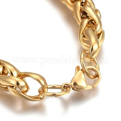 Ion Plating(IP) 304 Stainless Steel Wheat Chain Bracelets&nbsp;BJEW-L634-12G