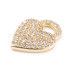Brass Micro Pave Clear Cubic Zirconia Pendants&nbsp;X-ZIRC-L097-018G