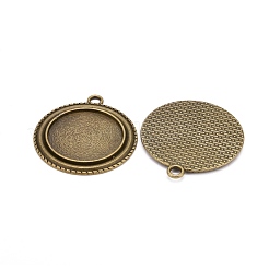 Vintage Tibetan Style Alloy Pendant Cabochon Bezel Settings&nbsp;TIBEP-M018-139AB-NF