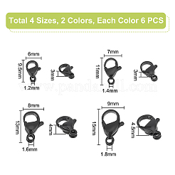 48Pcs 8 Styles Spray Painted 304 Stainless Steel Lobster Claw Clasps&nbsp;STAS-UN0050-07