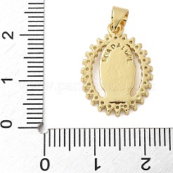 Brass Micro Pave Cubic Zirconia Pendants&nbsp;KK-P293-27G