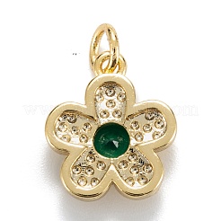 Brass Cubic Zirconia Charms&nbsp;KK-G399-06