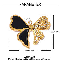 304 Stainless Steel Rhinestone Pendants&nbsp;STAS-OY014-53G