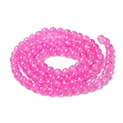 Spray Painted Crackle Glass Beads Strands&nbsp;CCG-Q001-8mm-02