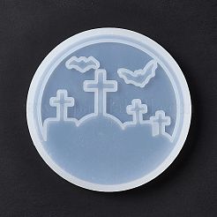 DIY Halloween Tombstone Pattern Cup Mat Silicone Molds&nbsp;DIY-E055-16