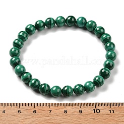 Natural Malachite Beaded Stretch Bracelets&nbsp;BJEW-A045-01C