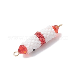 3Pcs 3 Styles Glass Seed Beaded Christmas Santa Claus Deer Snowman Links Connector Charms&nbsp;PALLOY-MZ00917