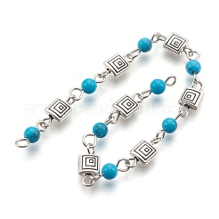 Handmade Synthetic Turquoise Beaded Chains&nbsp;AJEW-JB00446-08