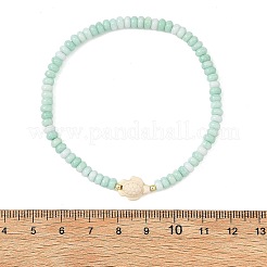 Ocean Dyed Synthetic Turquoise Sea Turtle & Ombre Effect Dyed Glass Rondelle Beaded Stretch Bracelets&nbsp;BJEW-JB14307-02