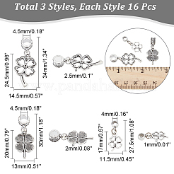 48Pcs 3 Styles Tibetan Style Alloy European Dangle Charms&nbsp;FIND-CA0005-55