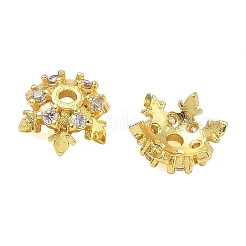 Brass Micro Pave Cubic Zirconia Bead Caps&nbsp;CU-CBAA9C2-08G