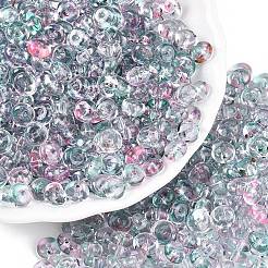 Spray Painted Transparent Glass Seed Beads&nbsp;SEED-T007-05E