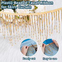 1.8 Yards Glass Beads Fringe Tassel Lace Trim Ribbon&nbsp;OCOR-OC0001-70D