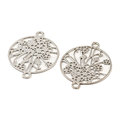 Rack Plating Brass Hollow Out Flower Connector Charms&nbsp;KKC-D001-21P