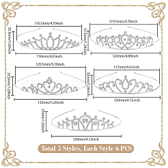 30Pcs 5 Styles Zinc Alloy Hair Bands for Girls&nbsp;OHAR-GA0001-17