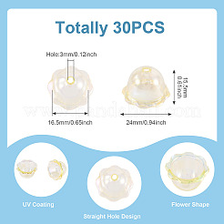 30Pcs UV Plating Acrylic Bead Caps&nbsp;PACR-TA0001-17D