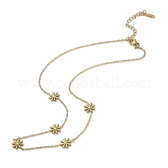 304 Stainless Steel Daisy Flower Link Chain Necklaces for Women&nbsp;LS-NJEW-Q028-10G