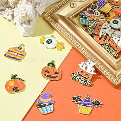 35Pcs 7 Styles Halloween Alloy Enamel Pendant&nbsp;ENAM-CJ0003-98