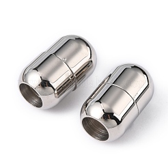 Tarnish Resistant Smooth 304 Stainless Steel Magnetic Clasps with Glue-in Ends&nbsp;STAS-H048-1