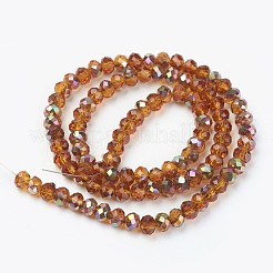 Electroplate Transparent Glass Beads Strands&nbsp;EGLA-A034-T4mm-R14
