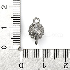 Brass Micro Pave Clear Cubic Zirconia Connector Charms&nbsp;KK-A230-06C-P