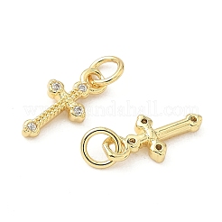 Brass Micro Pave Cubic Zirconia Pendants&nbsp;KK-Z120-54G-02