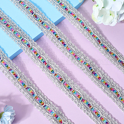 15 Yards Polyester Braided Lace Ribbon&nbsp;OCOR-WH0046-37B