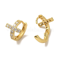 Cross Brass Stud Earrings&nbsp;EJEW-R162-02G
