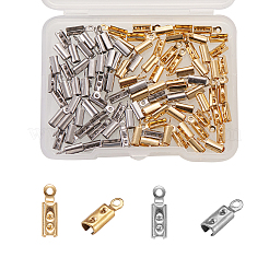 100Pcs 2 Colors 304 Stainless Steel Folding Crimp Ends&nbsp;STAS-CJ0001-161