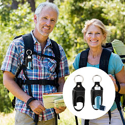 Asthma Inhaler Holder PU Leather Travel Handy Holder Keychain&nbsp;AJEW-WH0504-18