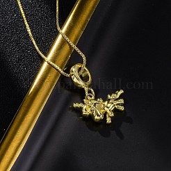 Brass Unicorn Pendant Necklaces for Women&nbsp;NJEW-C071-04G