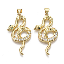 Brass Micro Pave Cubic Zirconia Pendants&nbsp;X-ZIRC-S067-036-NF
