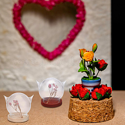 6 Sets 2 Colors Cat's Head Glass Dome Cover&nbsp;AJEW-DR0001-07