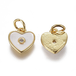 Brass Micro Pave Cubic Zirconia Pendants&nbsp;ZIRC-I026-06G