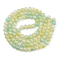 Baking Paint Crackle Glass Bead Strands&nbsp;X1-DGLA-R053-03F