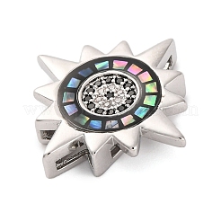 Brass Micro Pave Cubic Zirconia Slide Charms&nbsp;KK-A232-01B