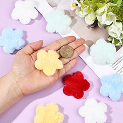 50Pcs 5 Colors Single Face Wool Fibre Cabochons&nbsp;FIND-SC0020-33