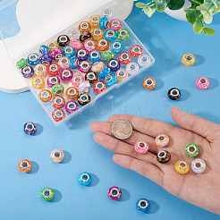 72Pcs 12 Colors Transparent Resin Rondelle European Beads&nbsp;RESI-TA0004-81
