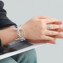 Starfish Alloy Cuff Bangles & Rings Sets for Women&nbsp;FS-WG19003-02