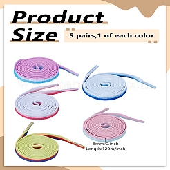 5 Pairs 5 Colors Three-color Mosaic Macaron Color Polyester Shoelaces&nbsp;FIND-LP0008-72