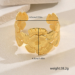 Luxurious Brass Flower Cuff Bangle for Parties and Events&nbsp;DO6494-1