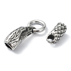 Tibetan Style 304 Stainless Steel Spring Gate Rings&nbsp;FIND-Z046-06AS-06
