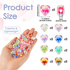 72Pcs 9 Colors UV Plating Rainbow Iridescent Acrylic Beads&nbsp;OACR-TA0001-48