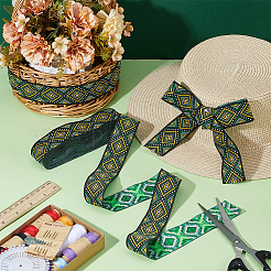 Ethnic Style Floral Pattern Embroidery Polyester Ribbons&nbsp;OCOR-WH0104-23D