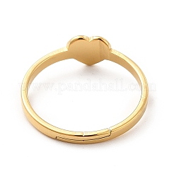 Ion Plating(IP) 201 Stainless Steel Heart Adjustable Ring for Women&nbsp;RJEW-F131-06G