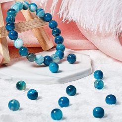 Natural Striped Agate/Banded Agate Beads Strands&nbsp;G-OC0001-16